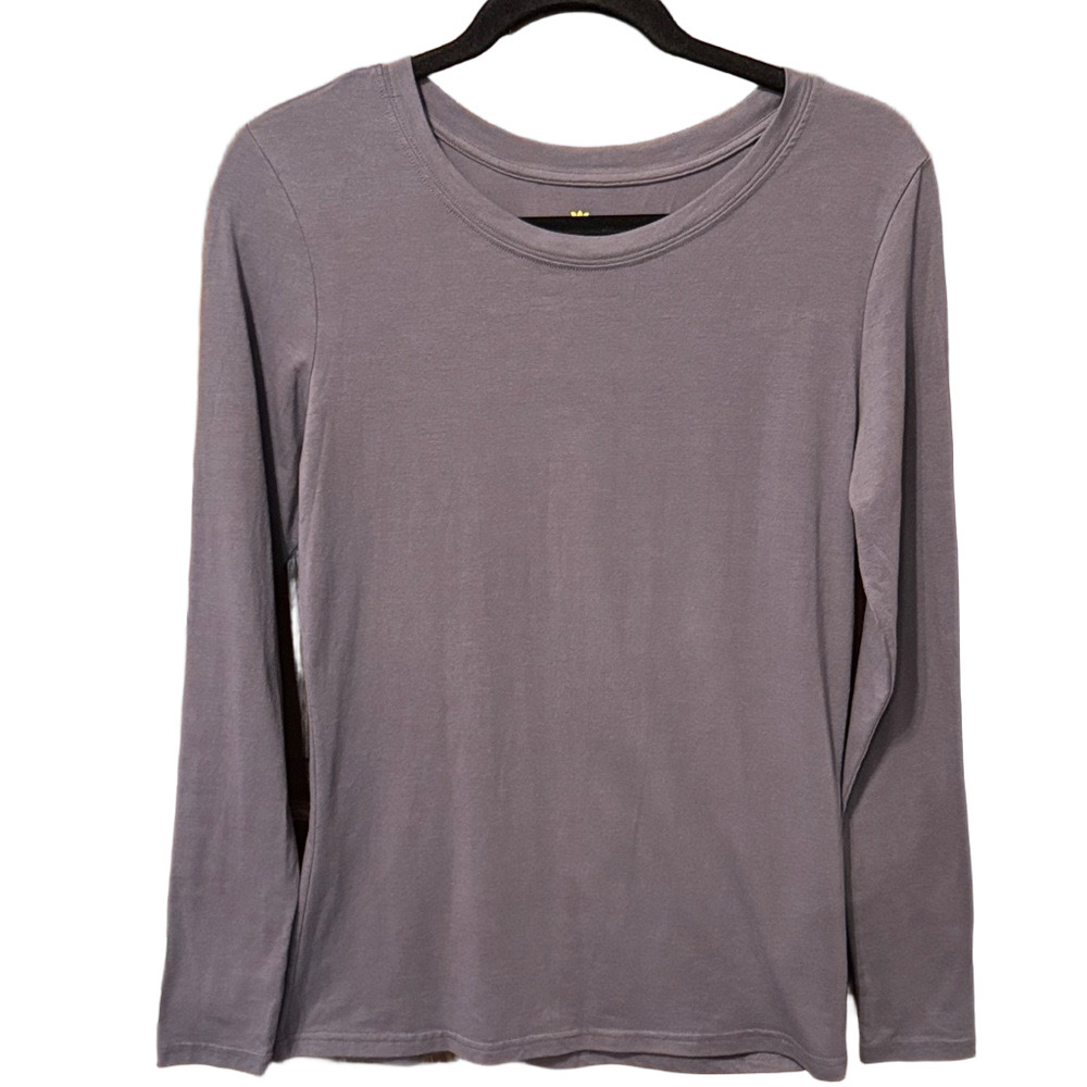 Natural Uniforms Modern Fit Luxe Stretch Long Sleeve Top in Charcoal Gray